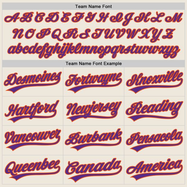 Custom Cream Purple-Orange Authentic Baseball Jersey