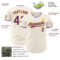 Custom Cream Purple-Gold Authentic Baseball Jersey