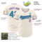 Custom Cream Teal-Purple Authentic Baseball Jersey