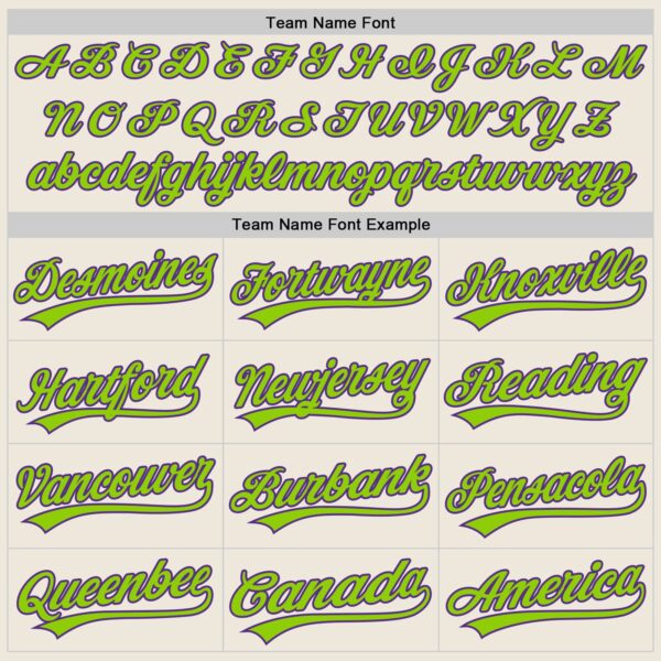 Custom Cream Neon Green-Purple Authentic Baseball Jersey