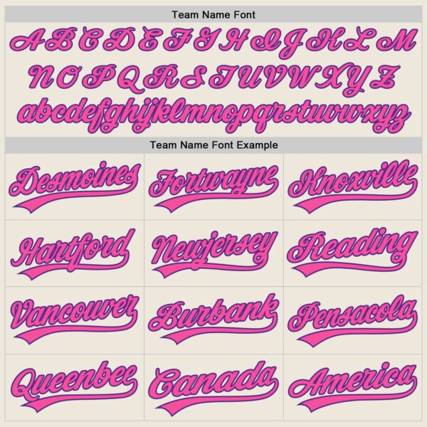 Custom Cream Pink-Purple Authentic Baseball Jersey