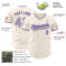 Custom Cream Gray-Purple Authentic Baseball Jersey