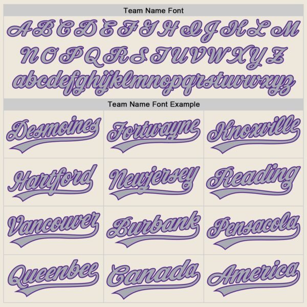 Custom Cream Gray-Purple Authentic Baseball Jersey