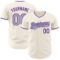 Custom Cream Gray-Purple Authentic Baseball Jersey