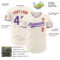 Custom Cream Purple-Red Authentic Baseball Jersey