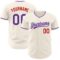 Custom Cream Purple-Red Authentic Baseball Jersey