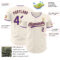 Custom Cream Purple-Old Gold Authentic Baseball Jersey