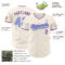 Custom Cream Light Blue-Purple Authentic Baseball Jersey