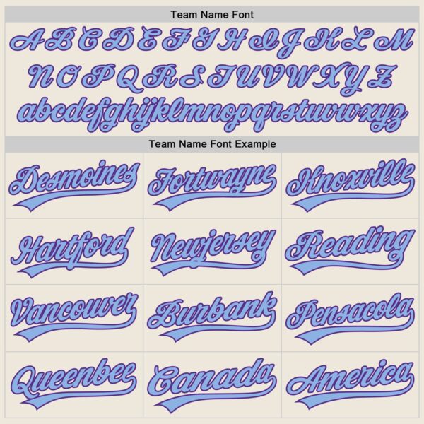 Custom Cream Light Blue-Purple Authentic Baseball Jersey