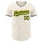Custom Cream Green-Gold Authentic Baseball Jersey