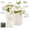 Custom Cream Green-Gold Authentic Baseball Jersey