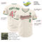 Custom Cream Medium Pink-Green Authentic Baseball Jersey