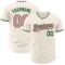 Custom Cream Medium Pink-Green Authentic Baseball Jersey