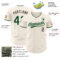 Custom Cream Green-Black Authentic Baseball Jersey