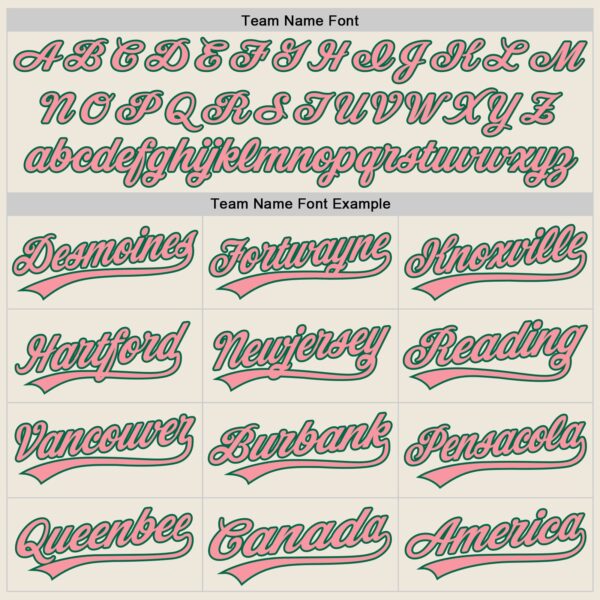 Custom Cream Medium Pink-Kelly Green Authentic Baseball Jersey