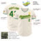 Custom Cream Kelly Green-Gold Authentic Baseball Jersey