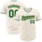 Custom Cream Kelly Green-Old Gold Authentic Baseball Jersey