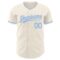 Custom Cream-Light Blue Authentic Baseball Jersey