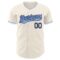 Custom Cream Light Blue-Navy Authentic Baseball Jersey