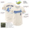 Custom Cream Light Blue-Navy Authentic Baseball Jersey