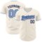 Custom Cream Light Blue-Navy Authentic Baseball Jersey