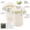 Custom Cream Light Blue-Yellow Authentic Baseball Jersey