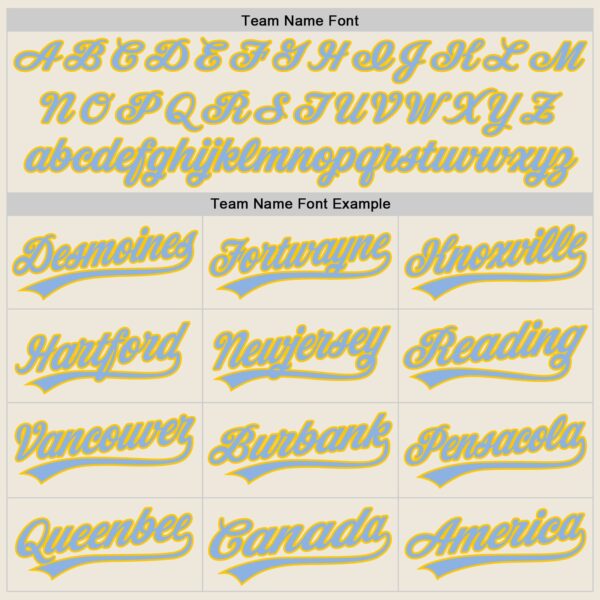 Custom Cream Light Blue-Yellow Authentic Baseball Jersey