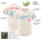Custom Cream Light Blue-Pink Authentic Baseball Jersey