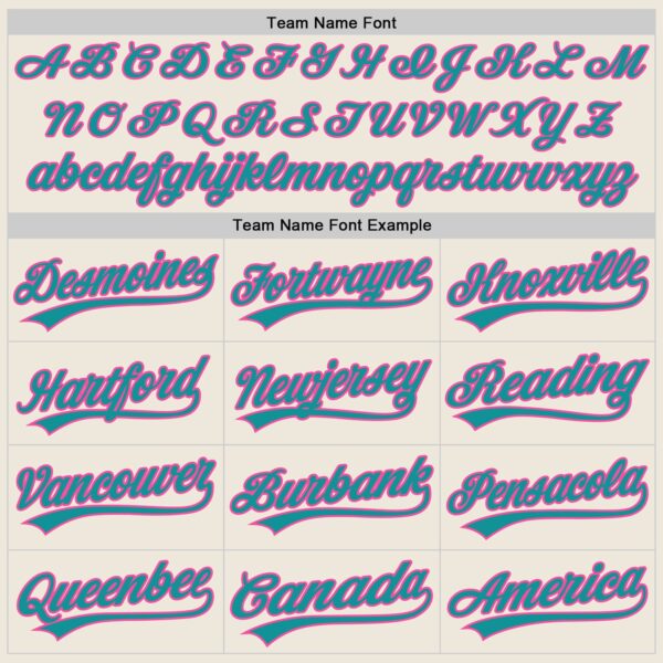 Custom Cream Teal-Pink Authentic Baseball Jersey