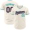 Custom Cream Crimson-Teal Authentic Baseball Jersey