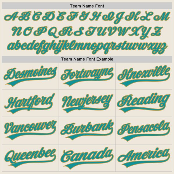 Custom Cream Teal-Old Gold Authentic Baseball Jersey