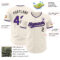 Custom Cream Purple-Black Authentic Baseball Jersey