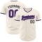 Custom Cream Purple-Black Authentic Baseball Jersey