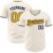Custom Cream Gold-Navy Authentic Baseball Jersey