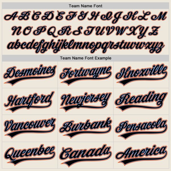 Custom Cream Black Powder Blue-Orange Authentic Baseball Jersey