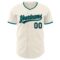 Custom Cream Black-Teal Authentic Baseball Jersey