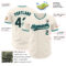Custom Cream Black-Teal Authentic Baseball Jersey