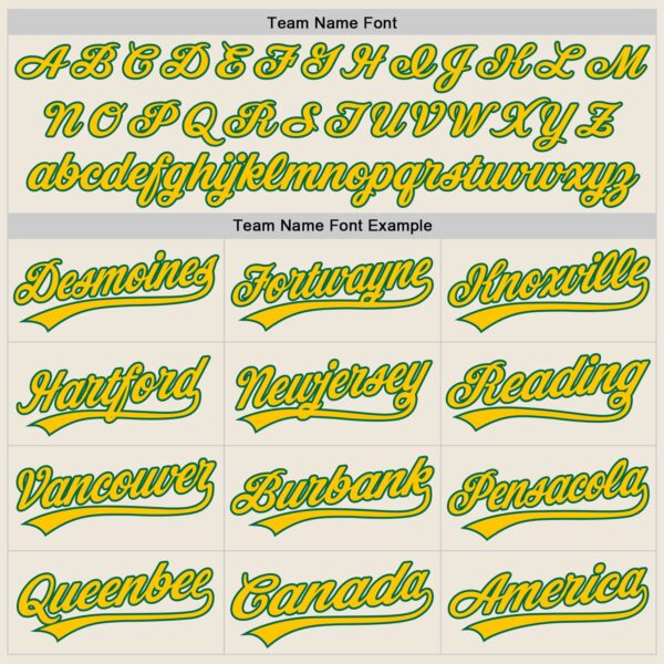 Custom Cream Yellow-Kelly Green Authentic Baseball Jersey