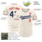 Custom Cream Navy Red-White Authentic Baseball Jersey