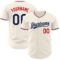 Custom Cream Navy Red-White Authentic Baseball Jersey