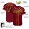 Custom Crimson Black Pinstripe Black-Gold Authentic Baseball Jersey