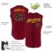 Custom Crimson Navy-Gold Authentic Sleeveless Baseball Jersey