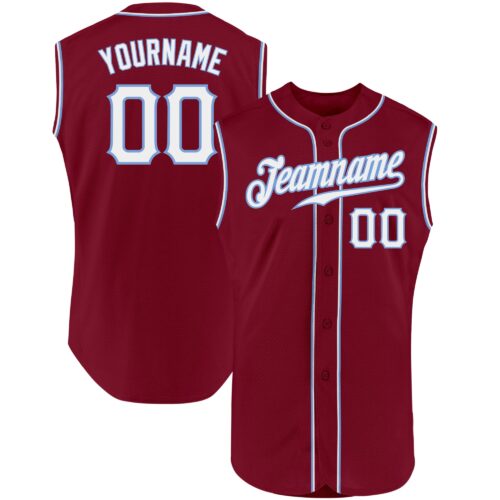 Crimson0058 Custom Crimson White-Light Blue Authentic Sleeveless Baseball Jersey