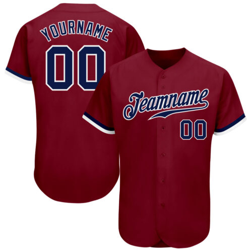 Crimson0069 Custom Crimson Navy-White Authentic Baseball Jersey