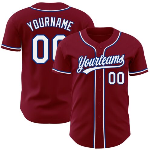 Crimson0082 Custom Crimson White-Royal Authentic Baseball Jersey