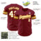Custom Crimson White-Gold Authentic Baseball Jersey