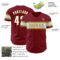 Custom Crimson White-Old Gold Authentic Baseball Jersey