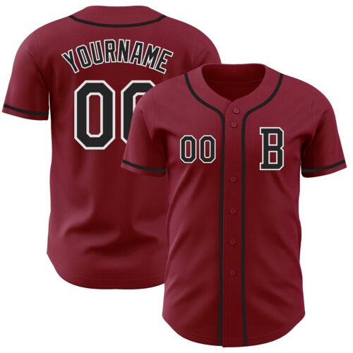 Crimson0143_fb32cad2-e2d7-44df-9664-73a4f2c3d905 Custom Crimson Black-White Authentic Baseball Jersey