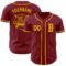 Custom Crimson Gold Authentic Baseball Jersey