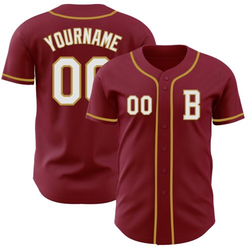 Crimson0146_c934e530-0164-4e90-8d14-00496d5d4d4d Custom Crimson White-Old Gold Authentic Baseball Jersey